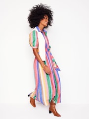 Boden Blue Alexa Linen Maxi Shirt Dress - Image 6 of 9