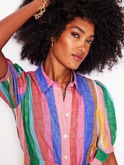 Boden Blue Alexa Linen Maxi Shirt Dress - Image 7 of 9