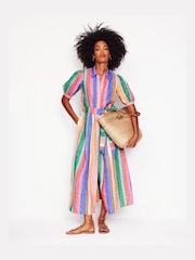 Boden Blue Alexa Linen Maxi Shirt Dress - Image 8 of 9