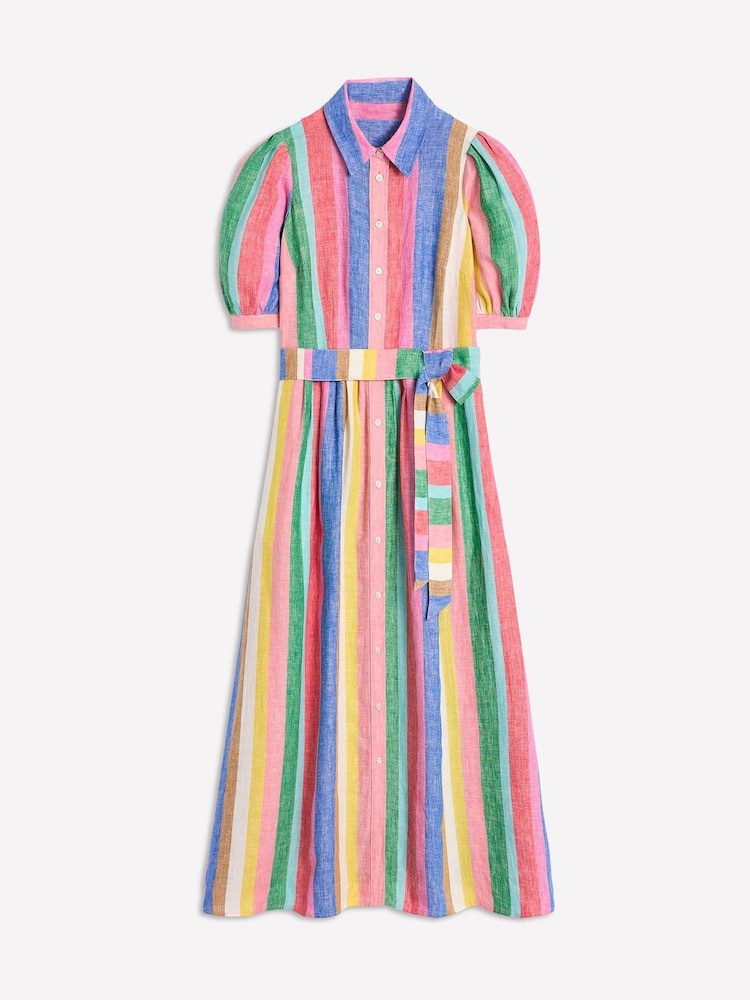 Boden Blue Alexa Linen Maxi Shirt Dress - Image 9 of 9
