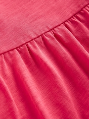 Boden Pink Ali Pom Trim 100% Cotton Jersey Dress - Image 5 of 5