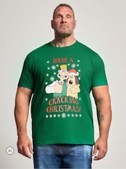 BadRhino Big & Tall Wallace & Gromit Christmas T-Shirt - Bild 1 von 6