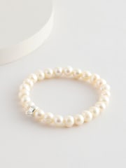 Thomas Sabo White Charm Club Bracelet With Freshwater Cultured Pearls - Image 1 of 1