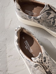 Snake Signature Leather Chunky Wedge Platform Trainers - Image 4 of 6