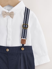 Navy - Pantalon at Braces ng Baby Shirt 4 Set (0buwan-2taon) - Larawan 10 ng 14
