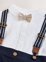 Navy - Pantalon at Braces ng Baby Shirt 4 Set (0buwan-2taon) - Larawan 11 ng 14
