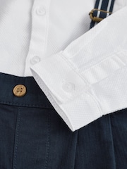 Navy - Pantalon at Braces ng Baby Shirt 4 Set (0buwan-2taon) - Larawan 13 ng 14