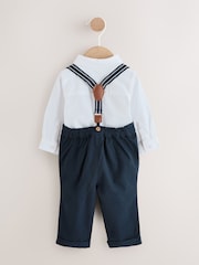 Navy - Pantalon at Braces ng Baby Shirt 4 Set (0buwan-2taon) - Larawan 8 ng 14