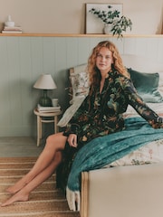 Laura Ashley Black Attleton Satin Robe - Image 3 of 5