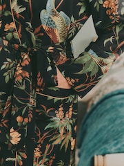 Laura Ashley Black Attleton Satin Robe - Image 5 of 5