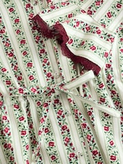 Laura Ashley Red/Green Christmas Rose Button Through Pyjamas - Image 12 of 13