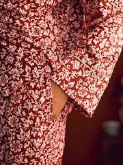 Laura Ashley Red Yuletide Cosy Button Through Pyjamas - Image 5 of 13