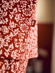 Laura Ashley Red Yuletide Cosy Button Through Pyjamas - Image 6 of 13