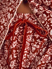Laura Ashley Red Yuletide Cosy Button Through Pyjamas - Image 7 of 13