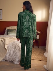 Laura Ashley Emerald Green Josette Button Through Pyjamas - Image 3 of 6