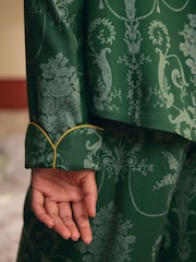 Laura Ashley Emerald Green Josette Button Through Pyjamas - Image 4 of 6