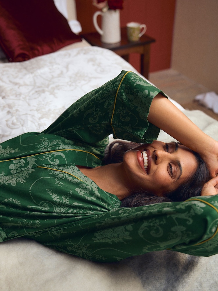 Buy Laura Ashley Emerald Green Josette Dressing Gown from Next United Arab  Emirates