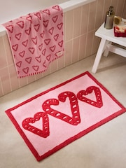 Pink Christmas Candy Cane 100% Cotton Bath Mat - Image 1 of 3