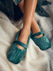 Laura Ashley Emerald Mary Jane Slippers - Image 1 of 8