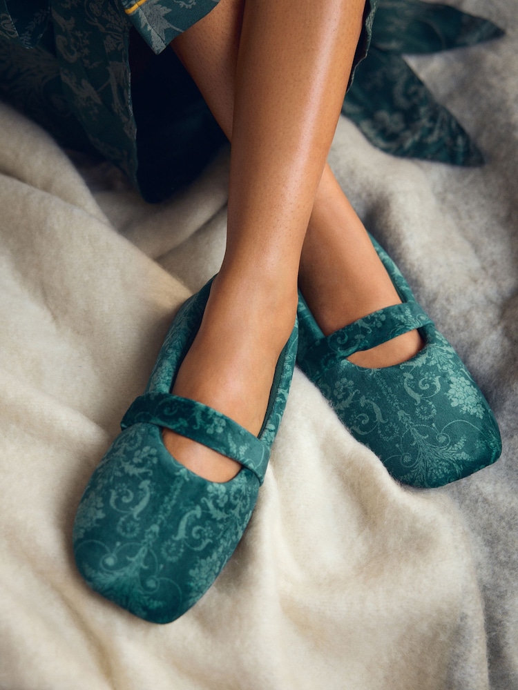 Laura Ashley Emerald Mary Jane Slippers - Image 1 of 8