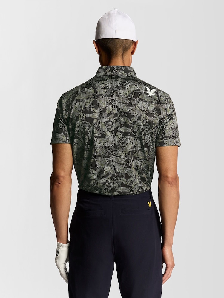 Lyle & Scott Black Golf Floral Polo Shirt - Image 2 of 6