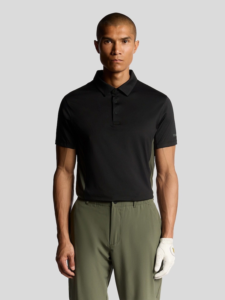 Lyle & Scott Black Golf Colourblock Polo Shirt - Image 1 of 6