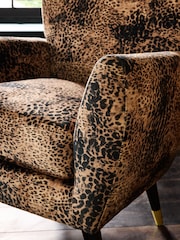 Opulent Velvet Leopard Print Wilson Highback Armchair - Image 3 of 9