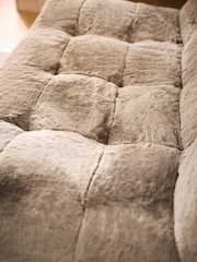 Oslo Faux Fur Mink Brown Lucca 3 Seater Small Sofa - Image 2 of 8
