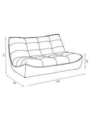 Oslo Faux Fur Mink Brown Lucca 3 Seater Small Sofa - Image 4 of 8