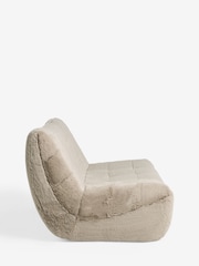 Oslo Faux Fur Mink Brown Lucca 3 Seater Small Sofa - Image 7 of 8