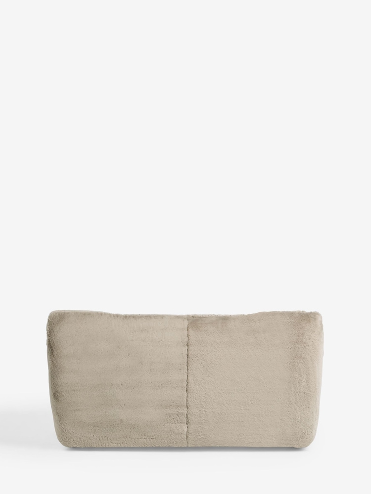 Oslo Faux Fur Mink Brown Lucca 3 Seater Small Sofa - Image 8 of 8