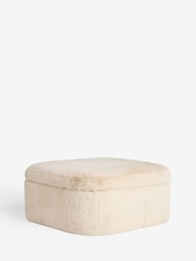 Oslo Faux Fur Light Natural Kimpton Storage Footstool - Image 5 of 7