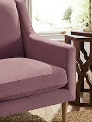 Fine Chenille Mulberry Purple Prescott Armchair - Image 2 of 8