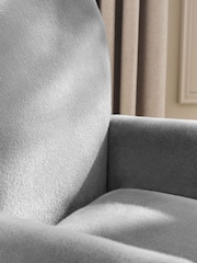 Alaska Faux Fur Slate Grey Wilson Highback Armchair - Image 2 of 9