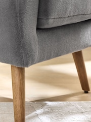 Alaska Faux Fur Slate Grey Wilson Highback Armchair - Image 3 of 9