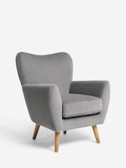 Alaska Faux Fur Slate Grey Wilson Highback Armchair - Image 5 of 9