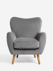 Alaska Faux Fur Slate Grey Wilson Highback Armchair - Image 6 of 9