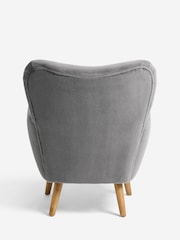 Alaska Faux Fur Slate Grey Wilson Highback Armchair - Image 8 of 9