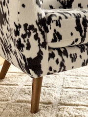 Alaska Faux Fur Cow Print Wilson Large Highback Armchair - Image 2 of 9