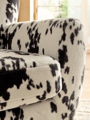 Alaska Faux Fur Cow Print Wilson Large Highback Armchair - Image 3 of 9