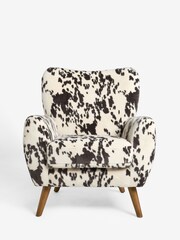 Alaska Faux Fur Cow Print Wilson Large Highback Armchair - Image 6 of 9
