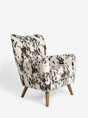 Alaska Faux Fur Cow Print Wilson Large Highback Armchair - Image 7 of 9