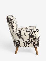 Alaska Faux Fur Cow Print Wilson Large Highback Armchair - Image 8 of 9