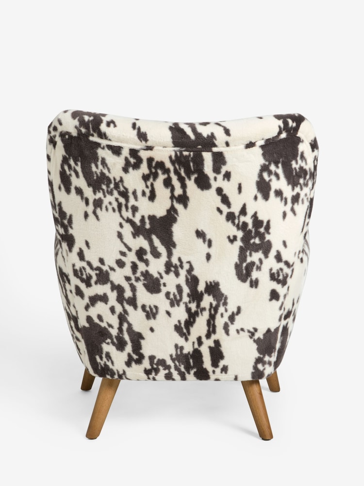 Alaska Faux Fur Cow Print Wilson Large Highback Armchair - Image 9 of 9