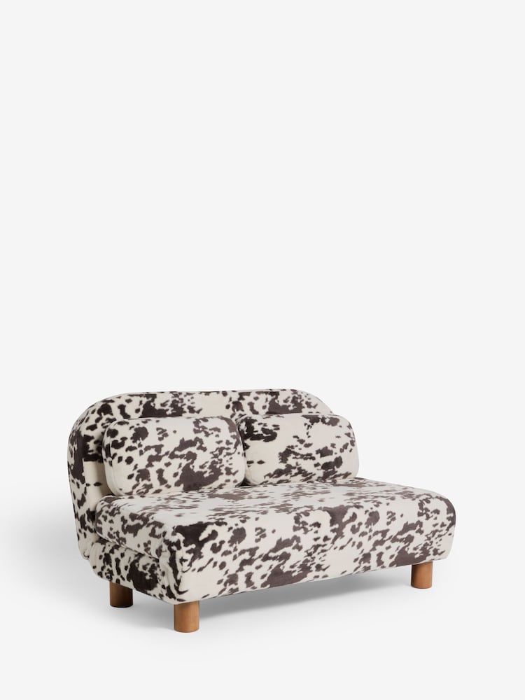 Alaska Faux Fur Cow Print Palma Double Sofa Bed - Image 2 of 9