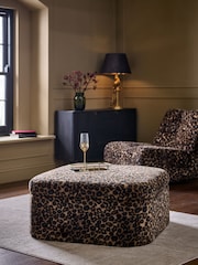 Alaska Faux Fur Leopard Kimpton Storage Footstool - Image 1 of 10