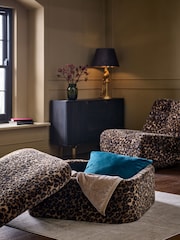 Alaska Faux Fur Leopard Kimpton Storage Footstool - Image 2 of 10
