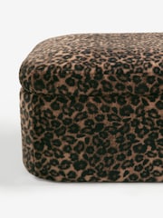 Alaska Faux Fur Leopard Kimpton Storage Footstool - Image 8 of 10