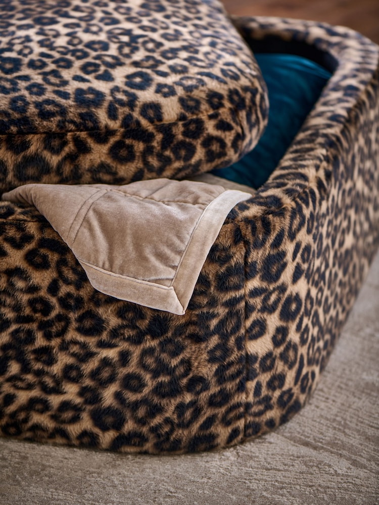 Alaska Faux Fur Leopard Kimpton Storage Footstool - Image 9 of 9 Alaska Faux Fur Leopard Kimpton Storage Footstool - Image 9 of 9