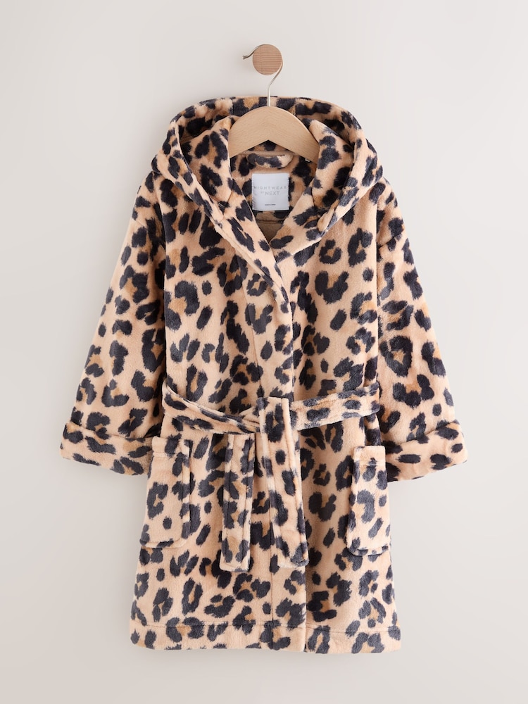 Animal Print Fleece Dressing Gown (9mths-16yrs) - Image 1 of 1